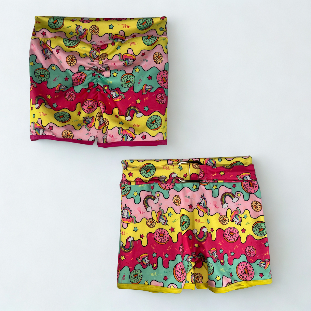 Flirt Belt Shorts-Donuts Rainbows & Unicorns - Image 2