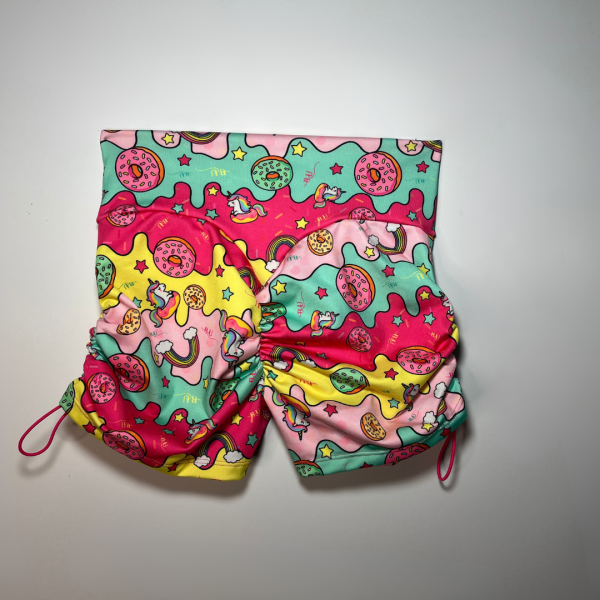 Booty Pop Drawstring Shorts - Donuts Rainbows & Unicorns - Image 6