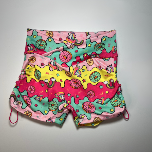 Booty Pop Drawstring Shorts - Donuts Rainbows & Unicorns - Image 5