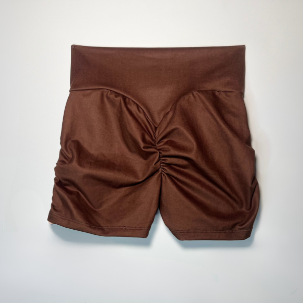 Booty Pop Drawstring Shorts - Brown