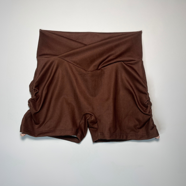 Booty Pop Drawstring Shorts - Brown - Image 3