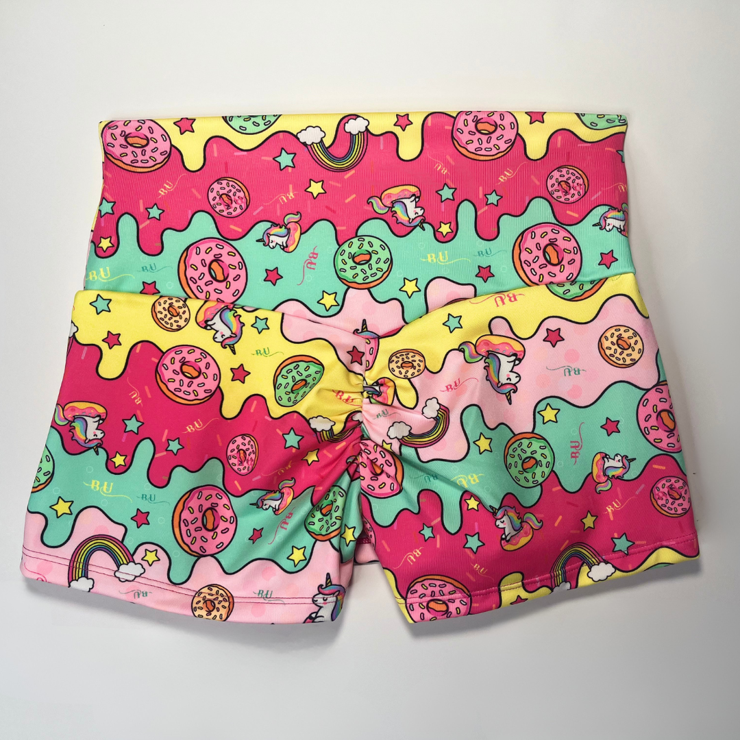Curvy Scrunch Skort - Donuts Rainbows & Unicorns - Image 4