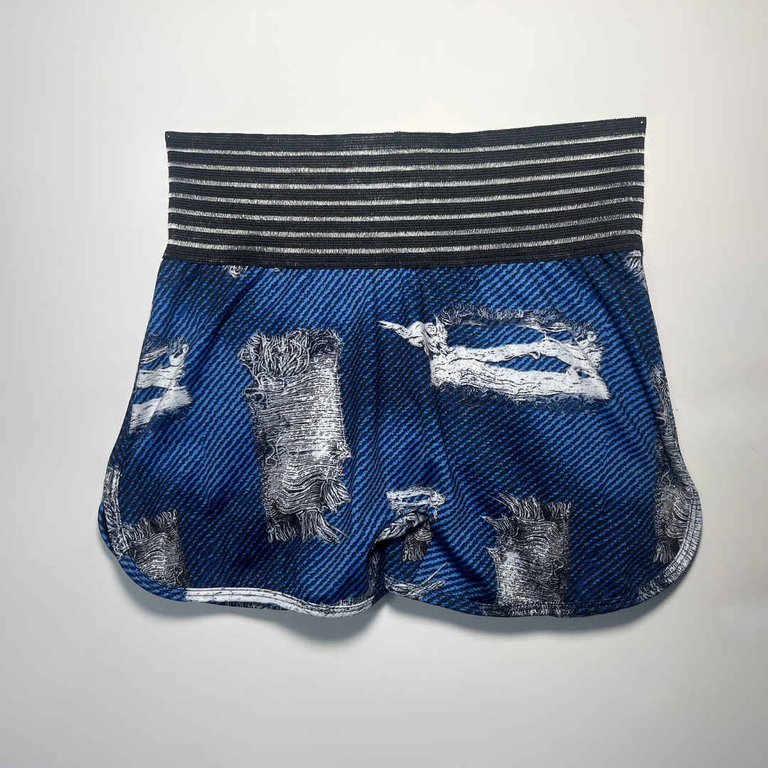 Ruffle Scrunch Pocket Shorts-Distressed Dream - Image 3